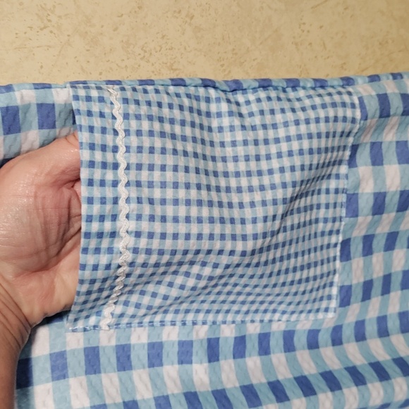 01525 Cozy Corner blue & white checked house dress XL - Picture 4 of 9